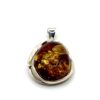 zilveren hanger met cognac amber - Afbeelding 2