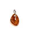 zilveren hanger met cognac amber - Afbeelding 3