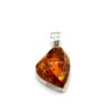 zilveren hanger met cognac amber - Afbeelding 2