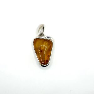 Zilveren hanger met honing-amber
