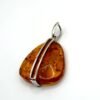 Zilveren hanger met cognac amber - Afbeelding 3