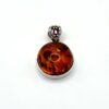 Zilveren hanger met cognac amber - Afbeelding 2