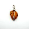 Zilveren hanger met cognac amber