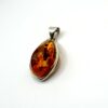 Zilveren hanger met cognac amber - Afbeelding 3