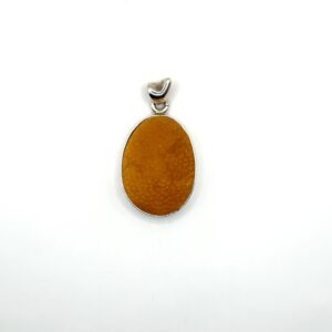 Zilveren hanger met honing-amber