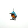 Zilveren hanger met barnsteen ijsvogel XL