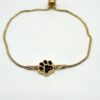 Vergulde armband met groene barnsteen, mini pootje - Afbeelding 2