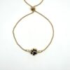 Vergulde armband met groene barnsteen, mini pootje