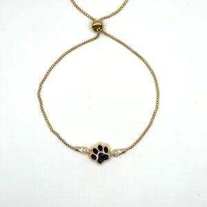Vergulde armband met groene barnsteen, mini pootje