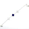 Zilveren armband met lapis lazuli, klaver M - Afbeelding 2
