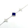 Zilveren armband met lapis lazuli, klaver M