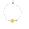 Zilveren armband met amber, klaver XL
