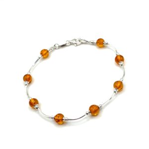 Alternative view of Zilveren armband met barnsteen