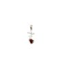 Zilveren hanger met barnsteen, hart
