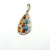 Zilveren hanger met amber en turkoois - Afbeelding 2