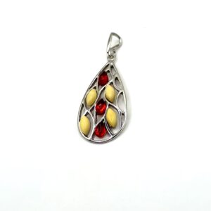 Alternative view of Zilveren hanger met amber