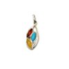 Zilveren hanger met amber en turkoois - Afbeelding 2