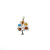 Zilveren hanger met amber en turkoois, boom