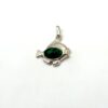 Zilveren hanger met malachiet, Vis - Afbeelding 2