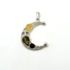 Zilveren hanger met barnsteen, maan - Afbeelding 2