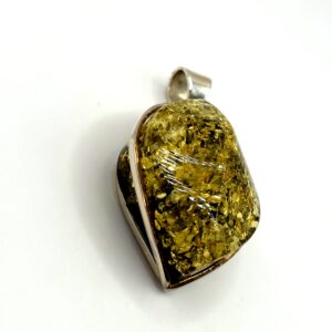 Alternative view of Zilveren hanger met amber