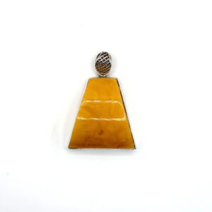 Zilveren hanger met honing-amber