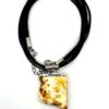 Zilveren ketting met witte barnsteen