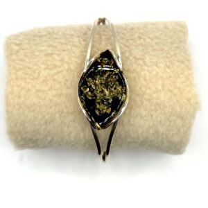 Zilveren armband met groene barnsteen