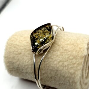 Alternative view of Zilveren armband met groene barnsteen