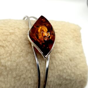 Alternative view of Zilveren armband met cognac amber