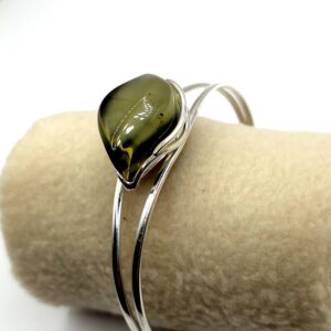 Alternative view of Zilveren armband met groene barnsteen