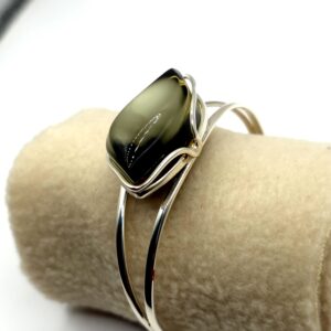 Alternative view of Zilveren armband met groene amber