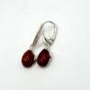 Zilveren oorbellen met cognac amber - Afbeelding 2