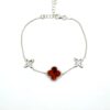 Zilveren armband met amber, Marokkaans klavertje XL