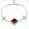 Zilveren armband met amber, Marokkaans klavertje XL - Afbeelding 2