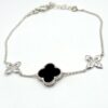 Zilveren armband met onyx, Marokkaanse klaver XL - Afbeelding 2