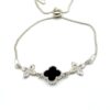 Zilveren armband met onyx, Marokkaanse klaver M - Afbeelding 2