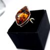 Ring met cognac-amber - Afbeelding 3