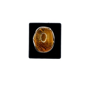 Alternative view of Zilveren ring met barnsteen