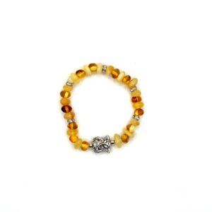 Elastische armband met barnsteen