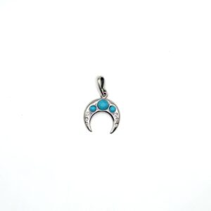 Zilveren hanger met turkoois, maan