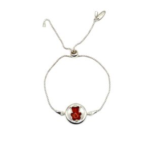 Zilveren armband met barnsteen. Beer