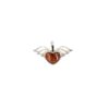 Zilveren hanger met barnsteen, hart