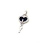 Zilveren hanger met barnsteen, hart met hangslot - Afbeelding 2